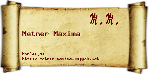 Metner Maxima névjegykártya